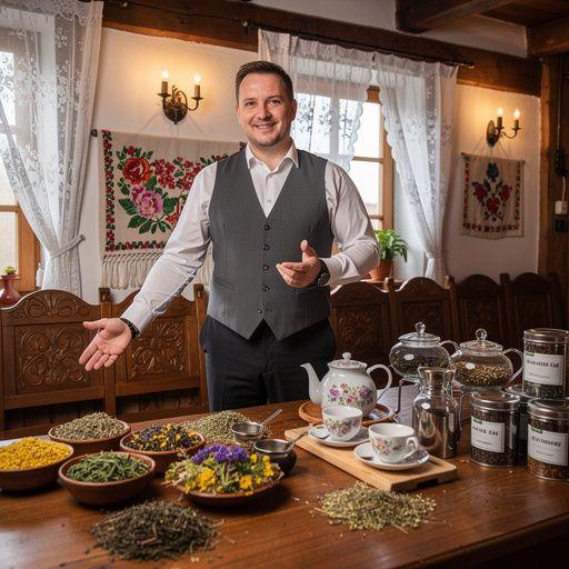 Pohľad na tradičné slovenské čajové súpravy s dekoratívnymi vzormi a farbami.